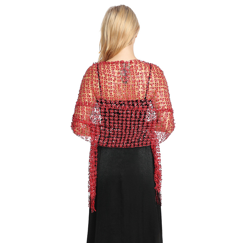 Stole Wedding Shawl - Avrupa ve Amerikan Payetli Saçaklı Şal,