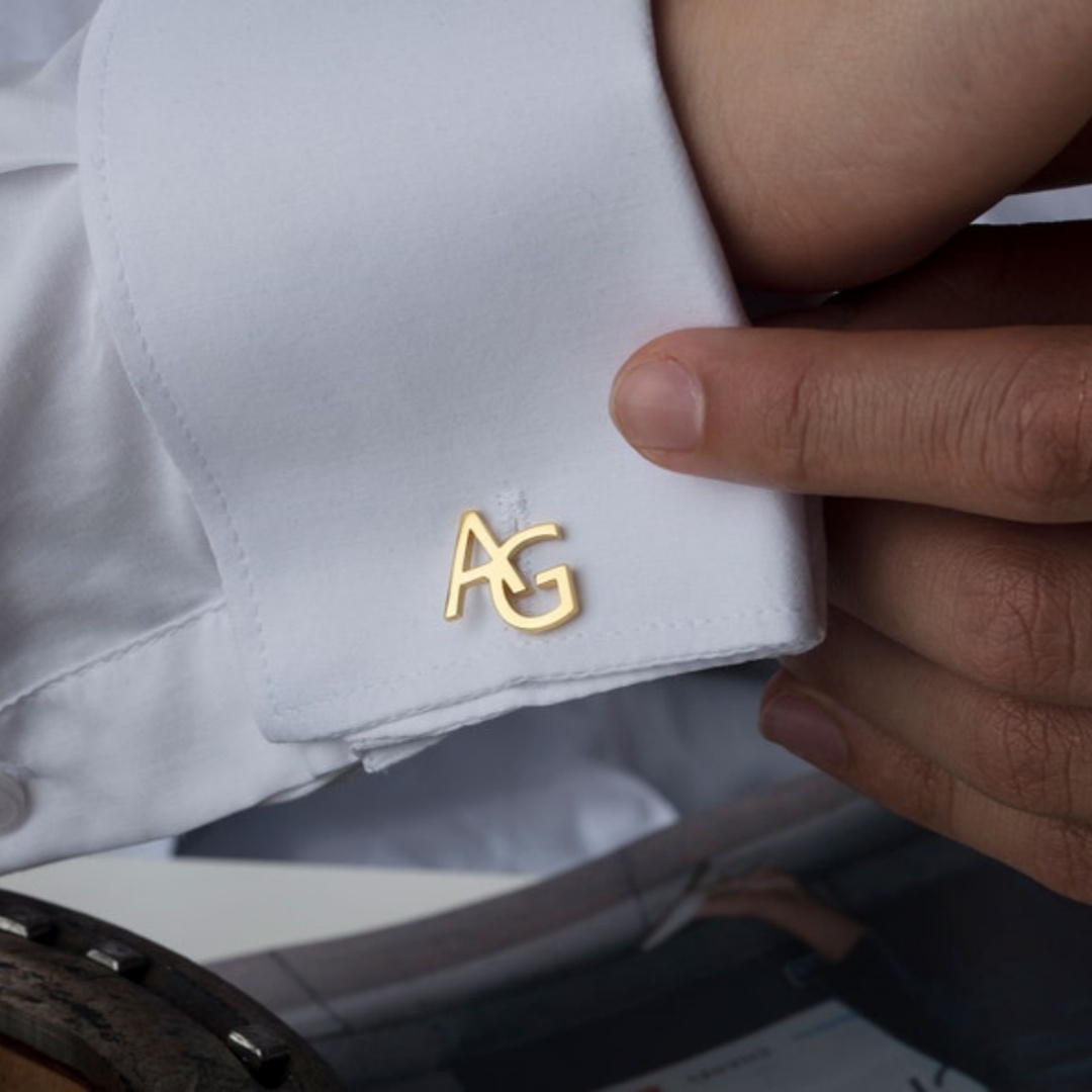 Tie Clip Silver - Erkekler için özel ad kol düğmeleri