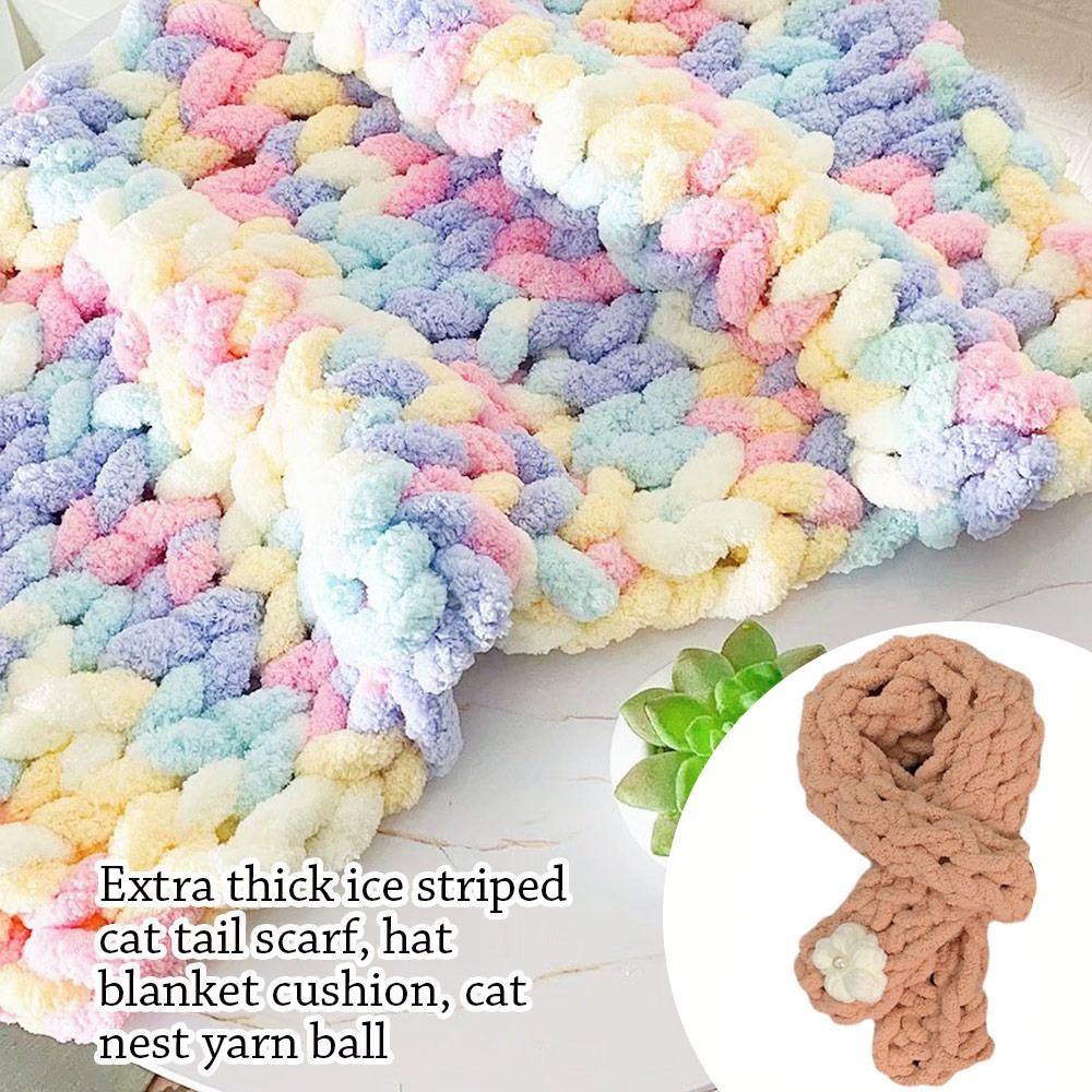 Woven Scarf Blanket - 250g/top renkli şönil örgü için iplikler
