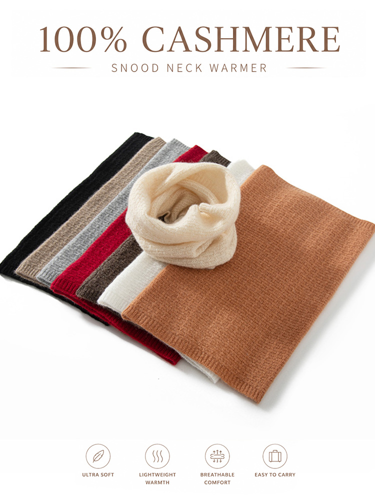 Infinity Scarf Knit - %100 Saf Kaşmir Waffle Örgü Boyunluk