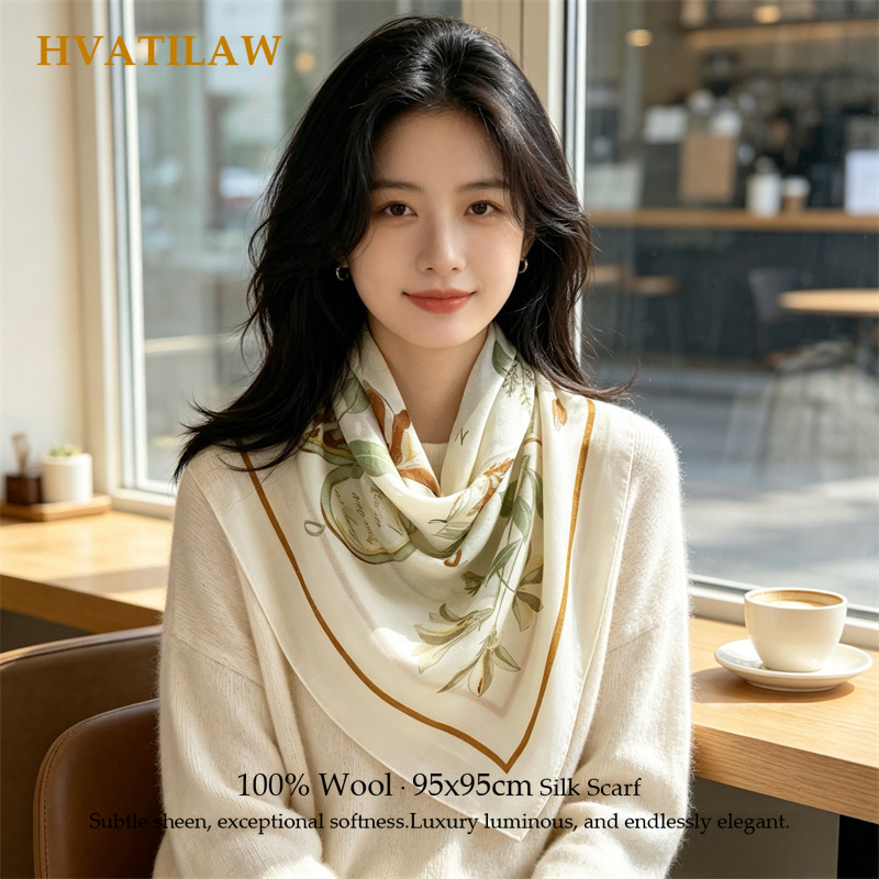 Pashmina Wrap Large - %100 Yün Eşarp Kadın Lüks Kışlık
