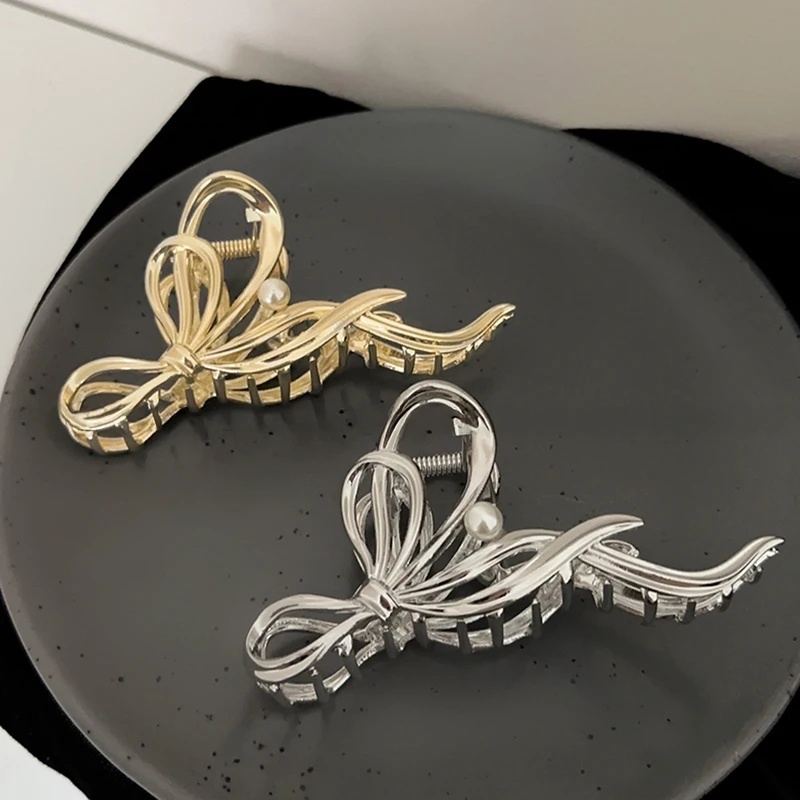 Tie Clip Silver - Yeni Kadınlar Zarif Altın Gümüş Oyuk
