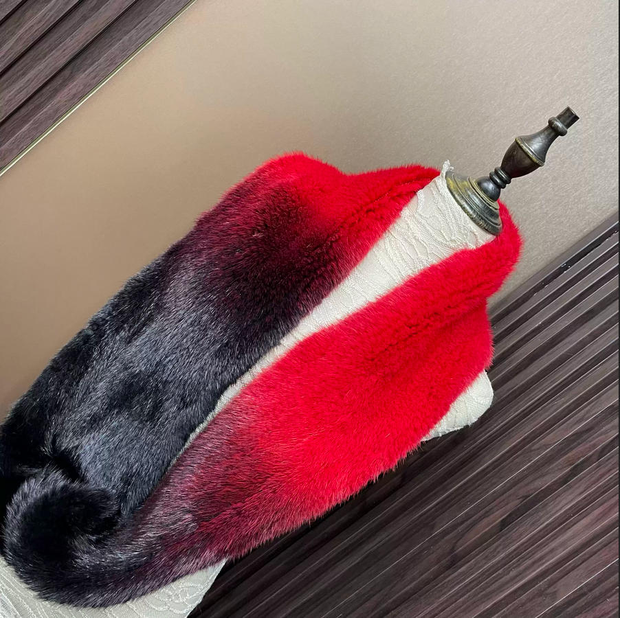 Ombre Renkli Hakiki Vizon Kürk - Infinity Scarf Knit incelemesi ve fiyatı