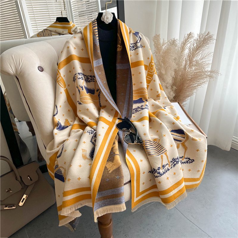 Lüks At Baskı Kalın Kaşmir Bat - Woven Scarf Blanket incelemesi ve fiyatı