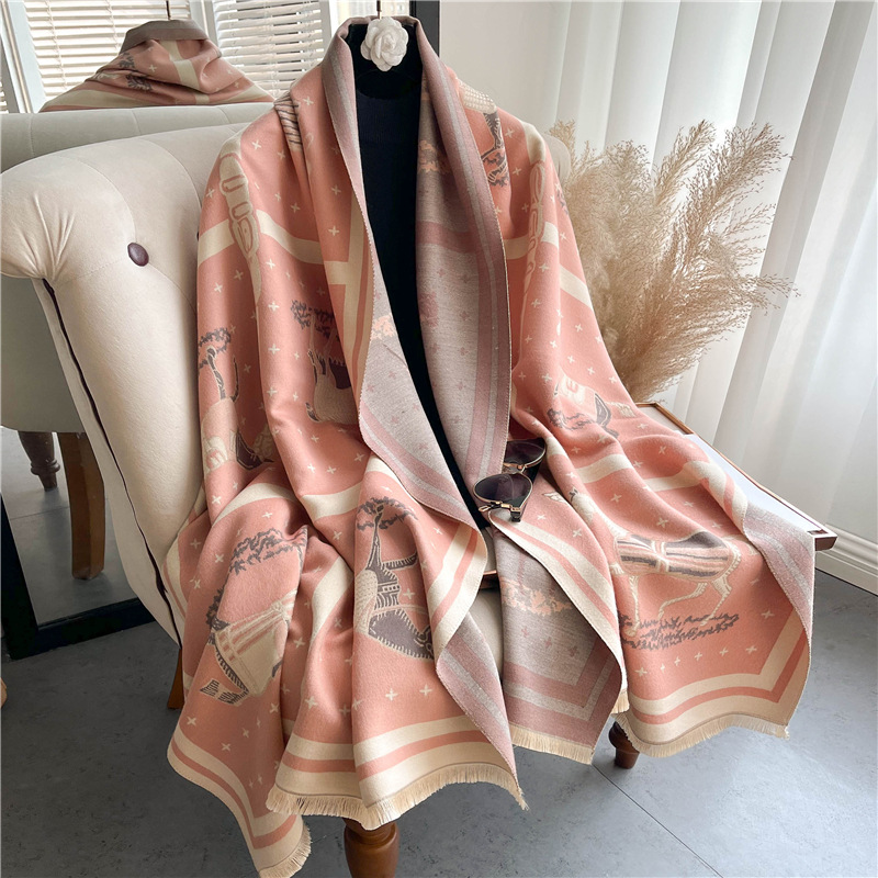 Lüks At Baskı Kalın Kaşmir Bat - Woven Scarf Blanket incelemesi ve fiyatı