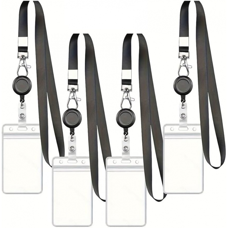4 adet kordon siyah geri çekil - Lanyard Badge Holder incelemesi ve fiyatı