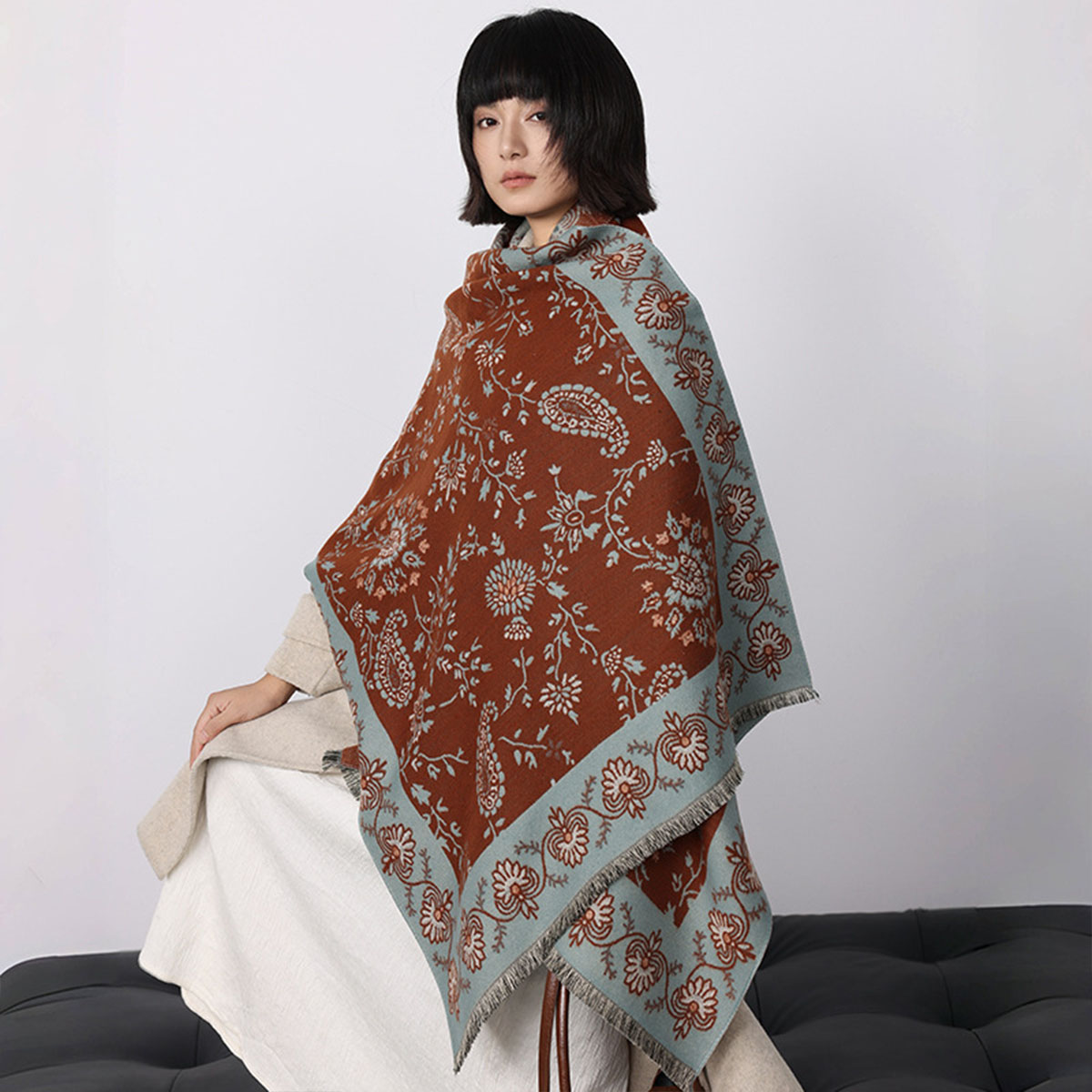 Lüks Kışlık Suni Kaşmir Kaju D - Woven Scarf Blanket incelemesi ve fiyatı