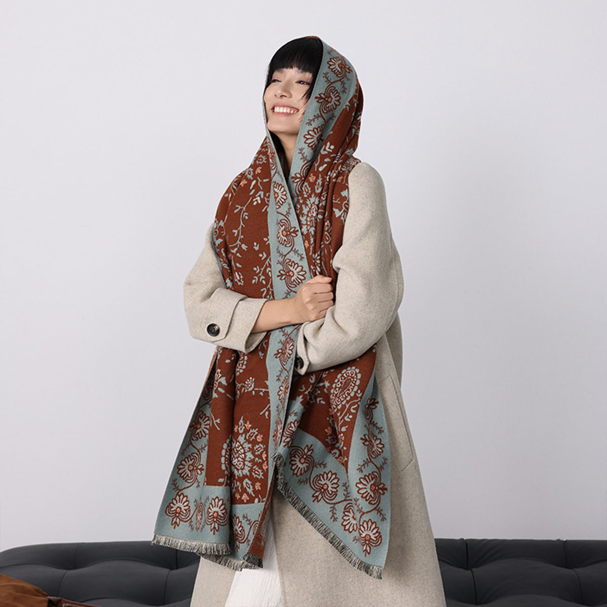 Lüks Kışlık Suni Kaşmir Kaju D - Woven Scarf Blanket incelemesi ve fiyatı