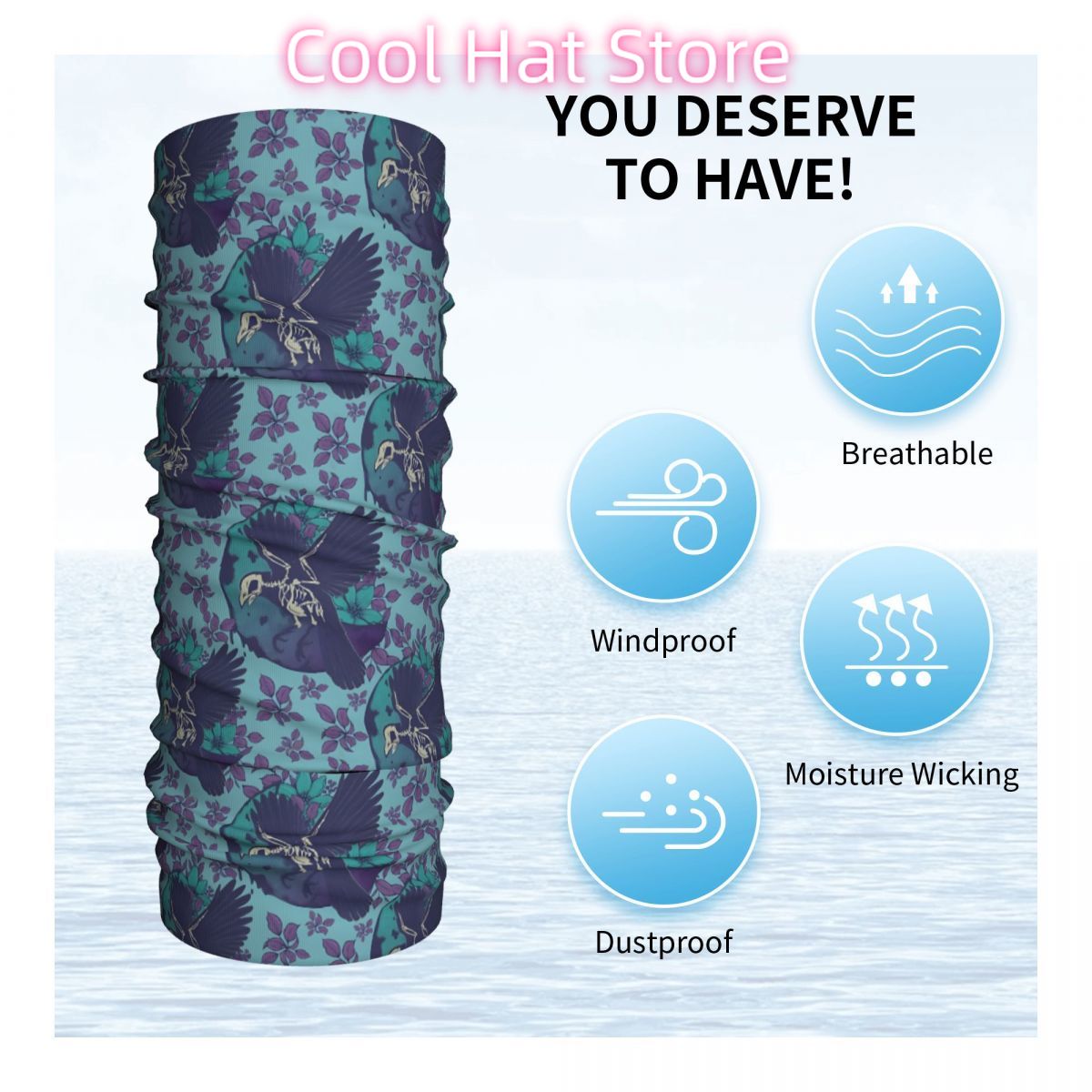 Kuzgun İskeleti ve Ay Desenli  - Neck Warmer Tube incelemesi ve fiyatı
